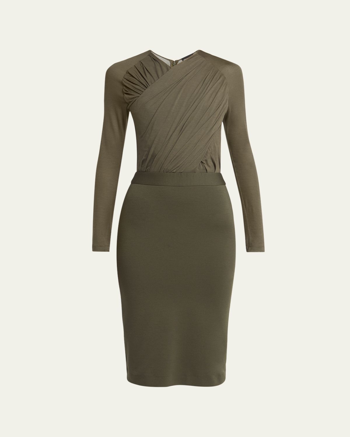 Giorgio Armani Ruched Jersey Long-Sleeve Midi Dress | Thumbnail 6 Giorgio Armani Ruched Jersey Long-Sleeve Midi Dress | Thumbnail 6