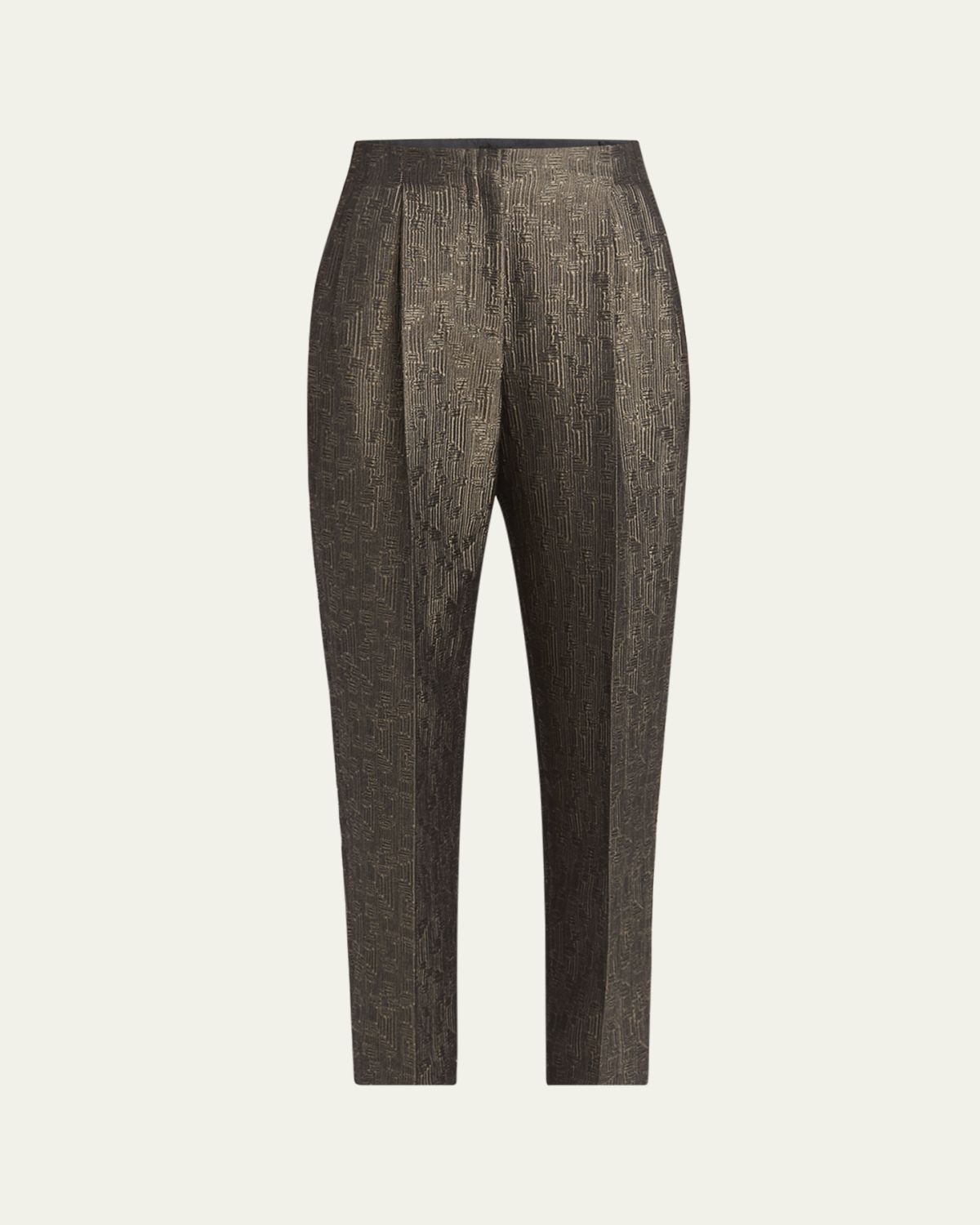 Giorgio Armani Geo Silk Jacquard Tapered-Leg Trousers | Thumbnail 6