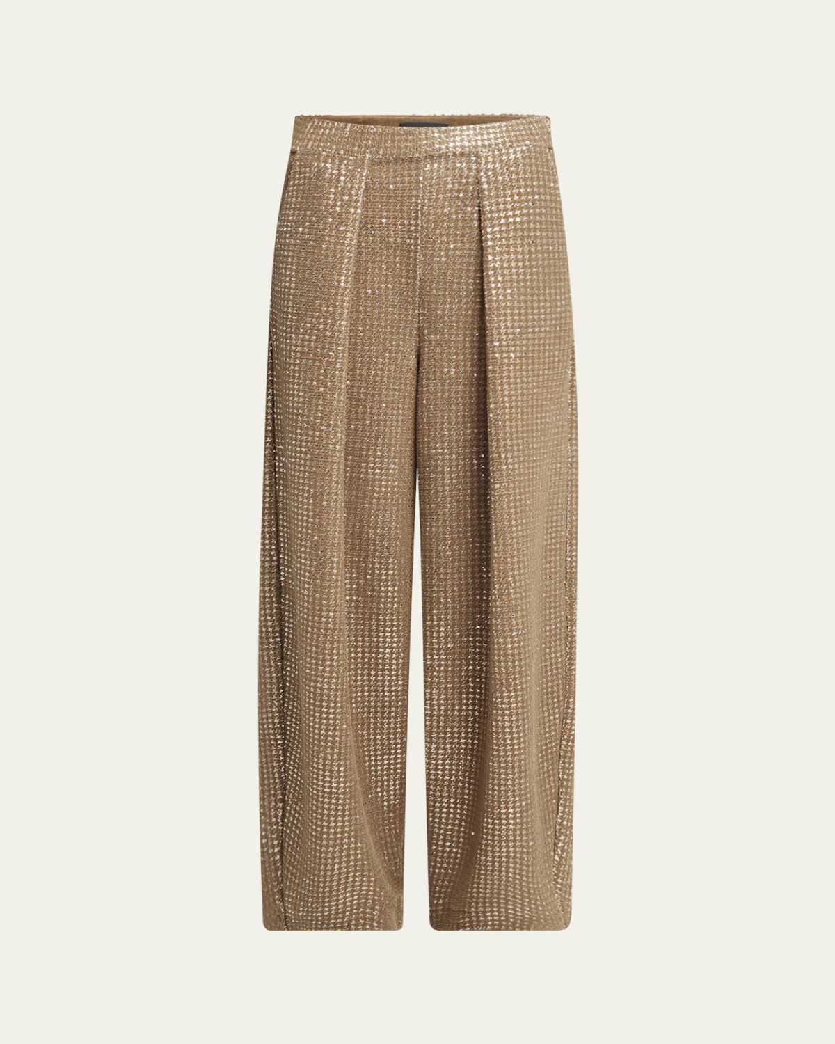 Giorgio Armani Sequined Jersey Pleated Trousers