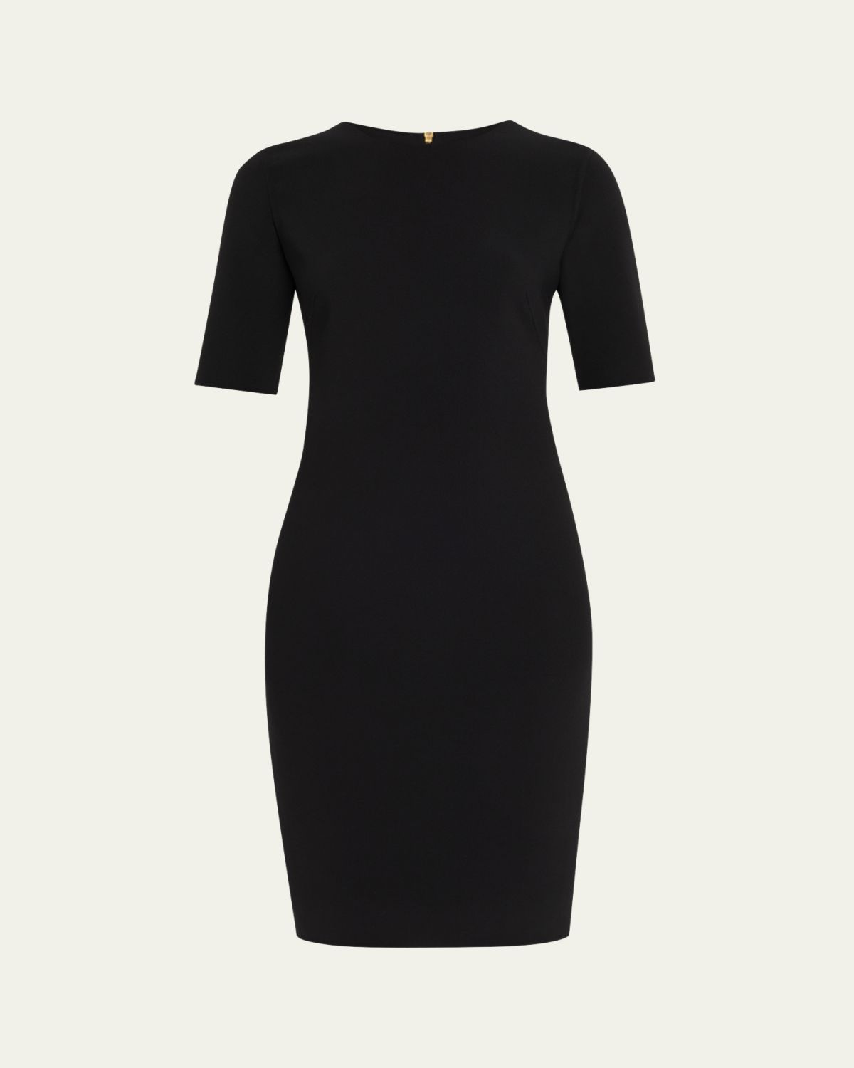 Giorgio Armani Short-Sleeve Wool Crepe Stretch Dress