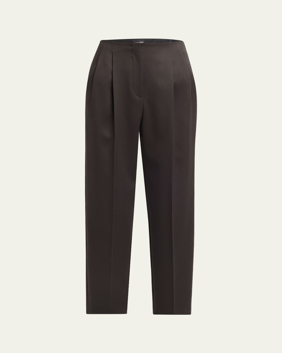 Giorgio Armani Pleated Wool Straight-Leg Ankle Trousers | Thumbnail 6