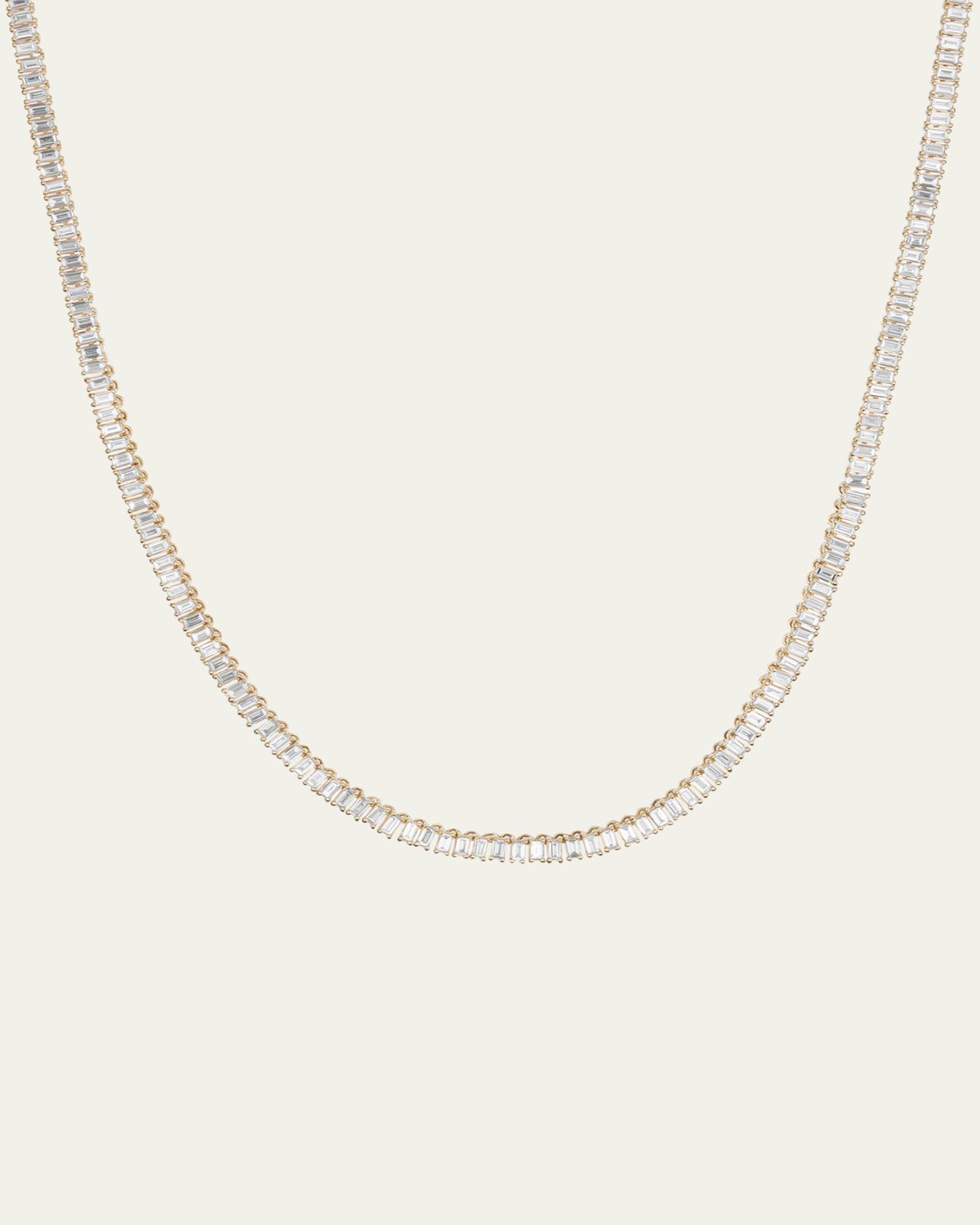 Lana 14K Yellow Gold Vertical Diamond Baguette Tennis Necklace