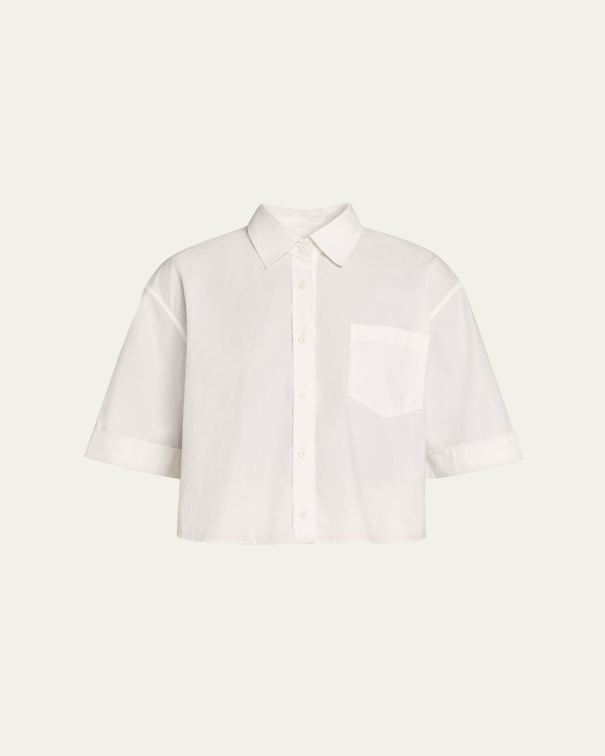 MARIA MCMANUS Cropped Oversized Button-Front Shirt