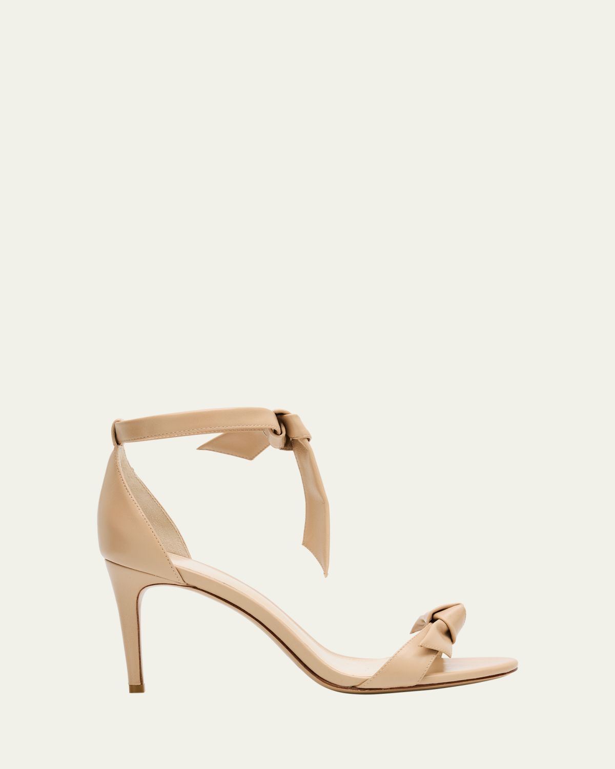Alexandre Birman Clarita Leather Bow Ankle-Strap Sandals