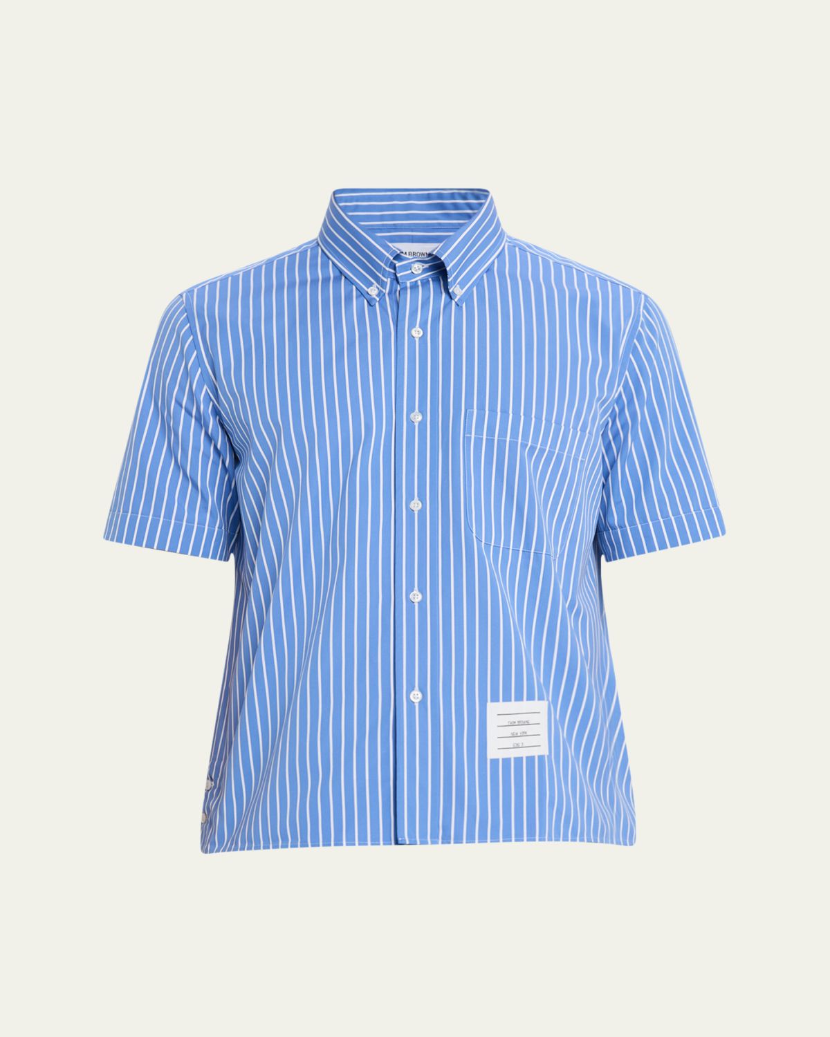 Thom Browne Men's Poplin Pinstripe Pocket Short-Sleeve Shirt