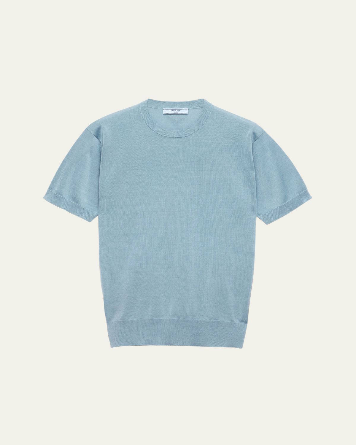 Prada Cotton Short-Sleeve Sweater