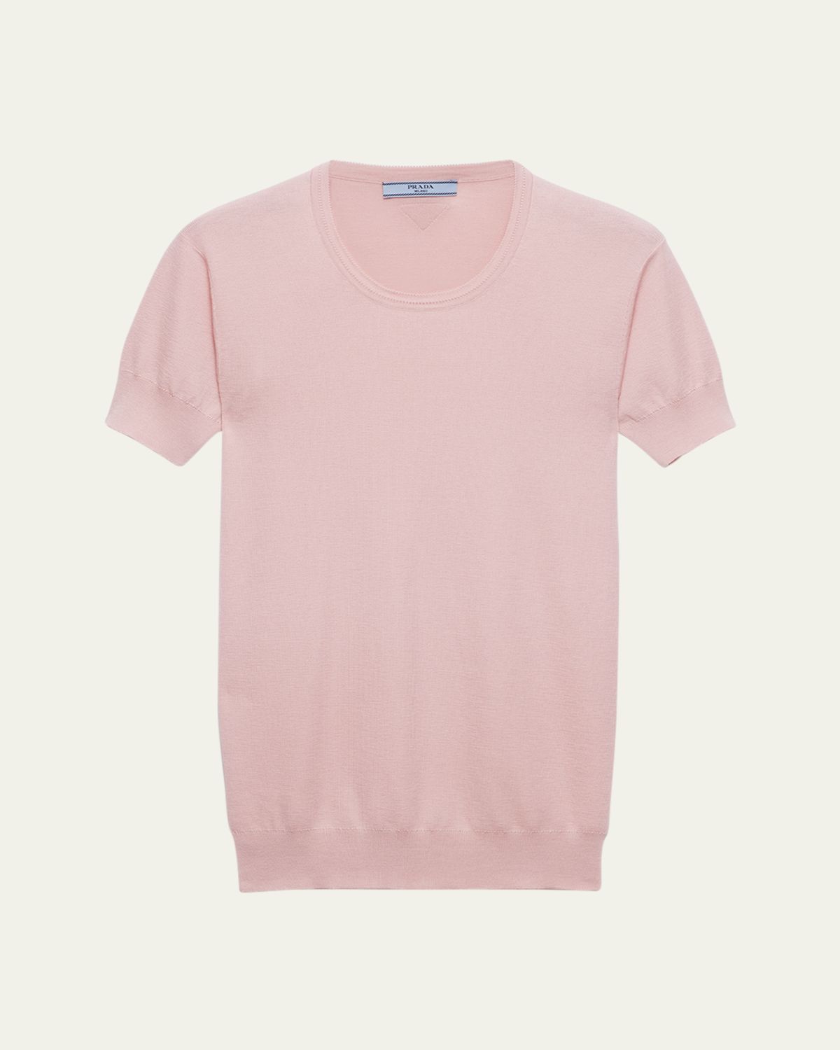 Prada Silk-Cotton Short-Sleeve Sweater | Thumbnail 4 Prada Silk-Cotton Short-Sleeve Sweater | Thumbnail 4