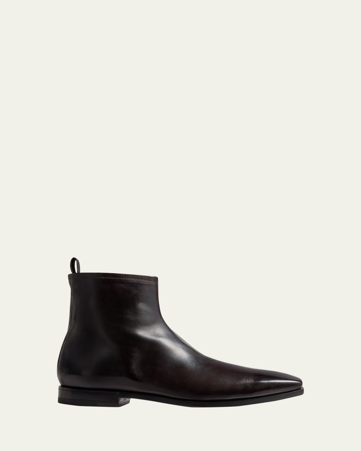 Berluti Men's Mont Thabor Leather Square-Toe Ankle Boots
