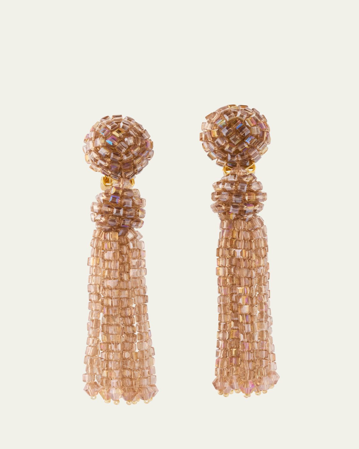 Oscar de la Renta Crystal Fringe Earrings