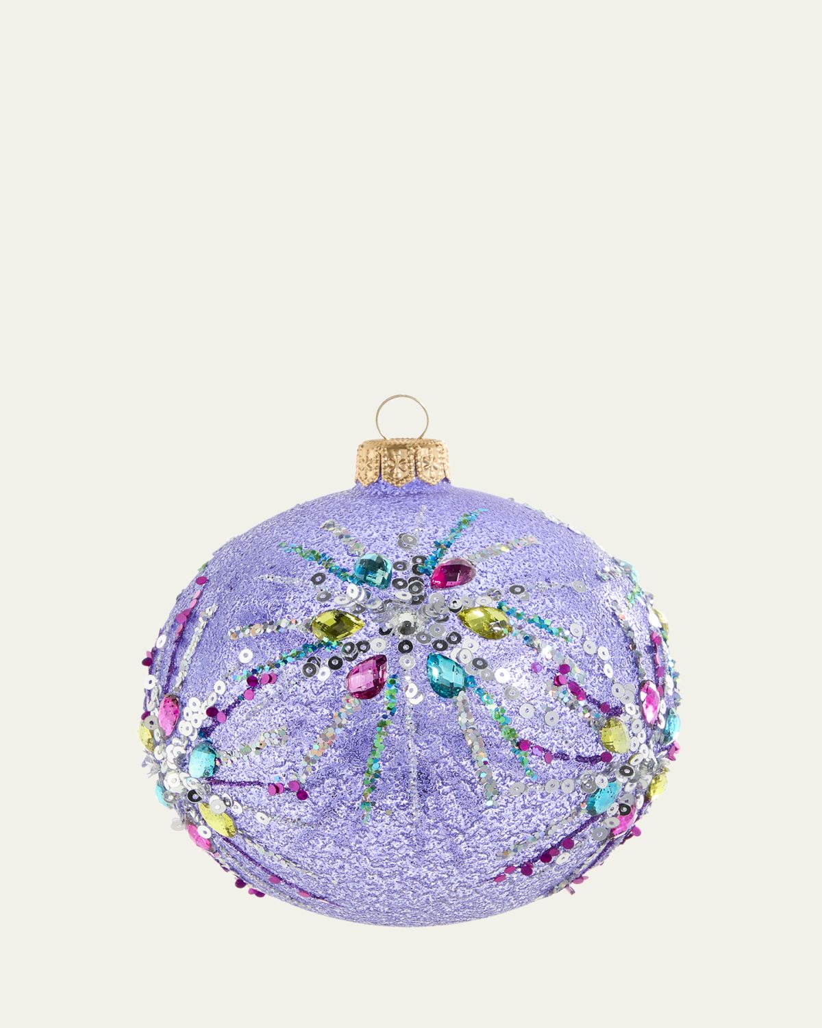 Bergdorf Goodman Glittery Purple Ball Ornament