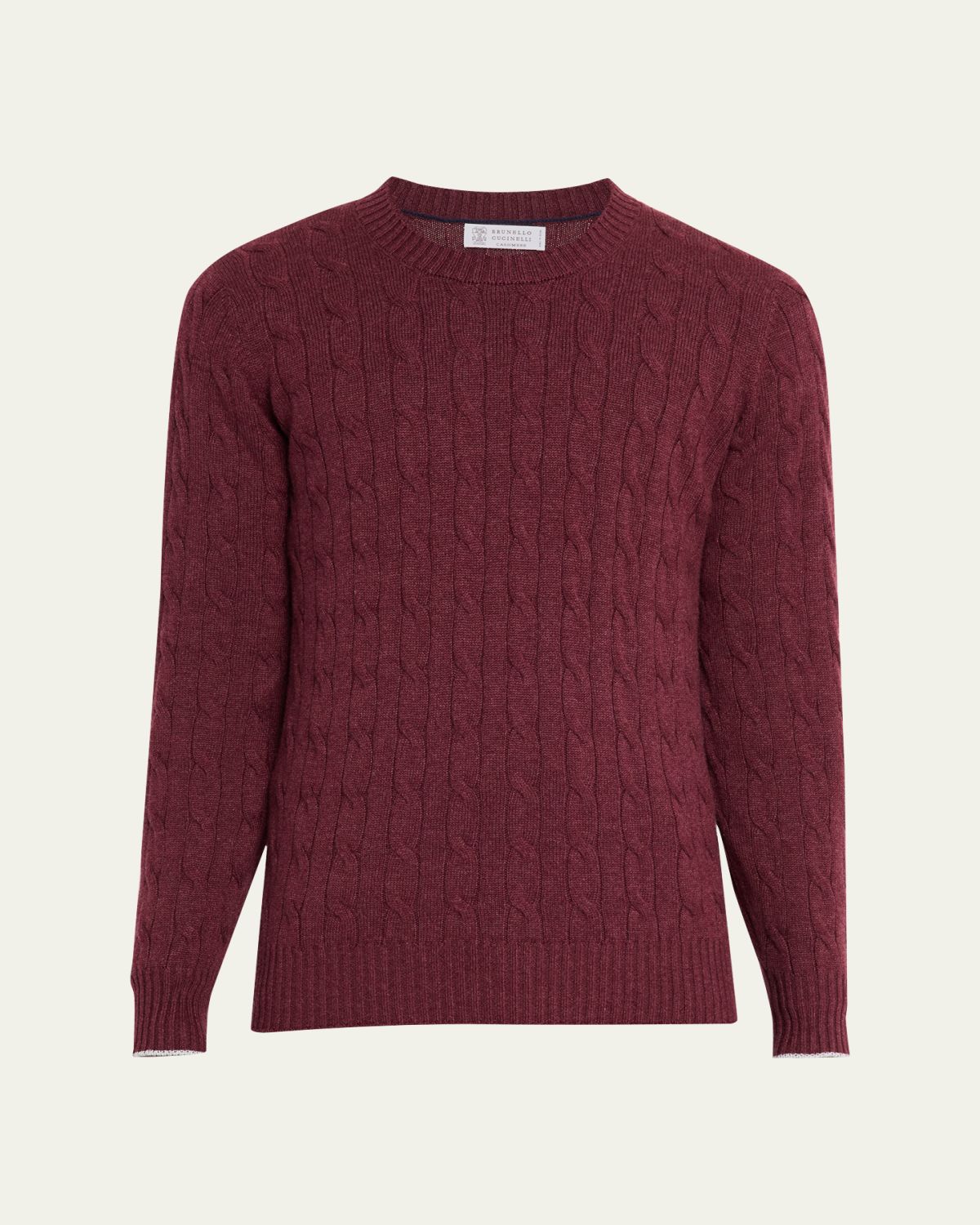 Brunello Cucinelli Men's Cashmere Cable Knit Crewneck Sweater