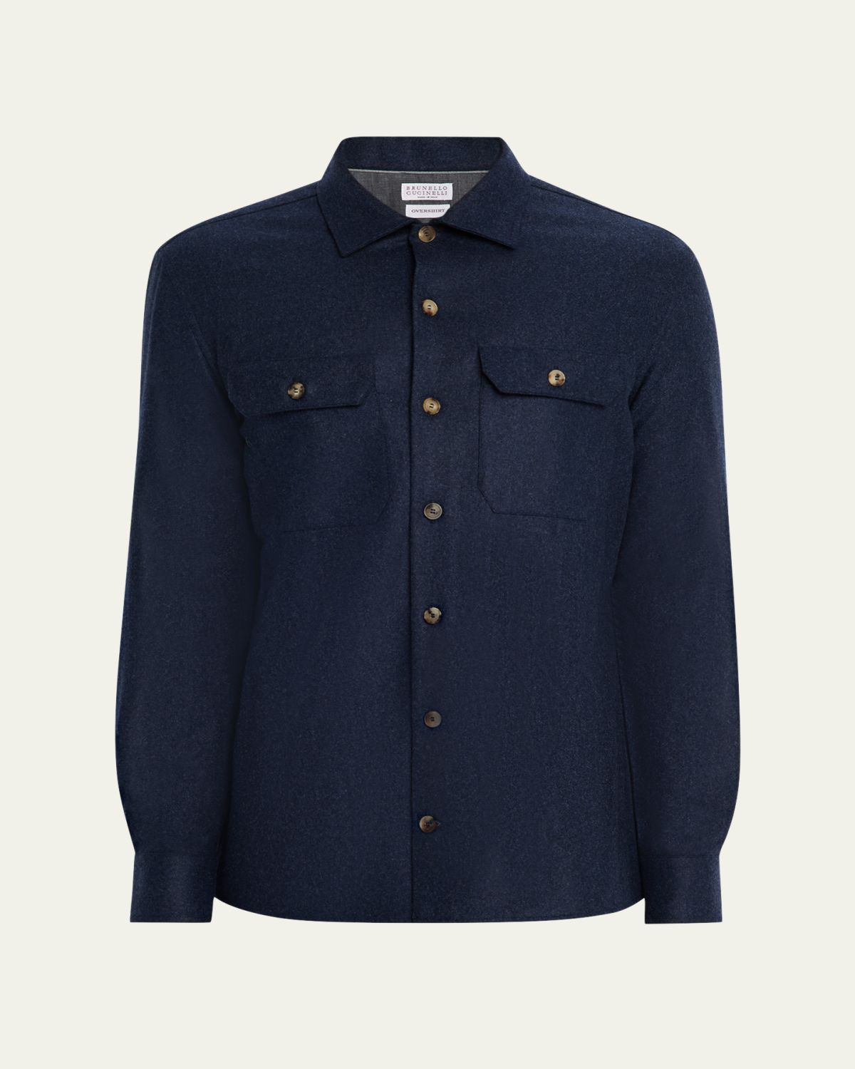 Brunello Cucinelli Men's Carded Flannel Overshirt