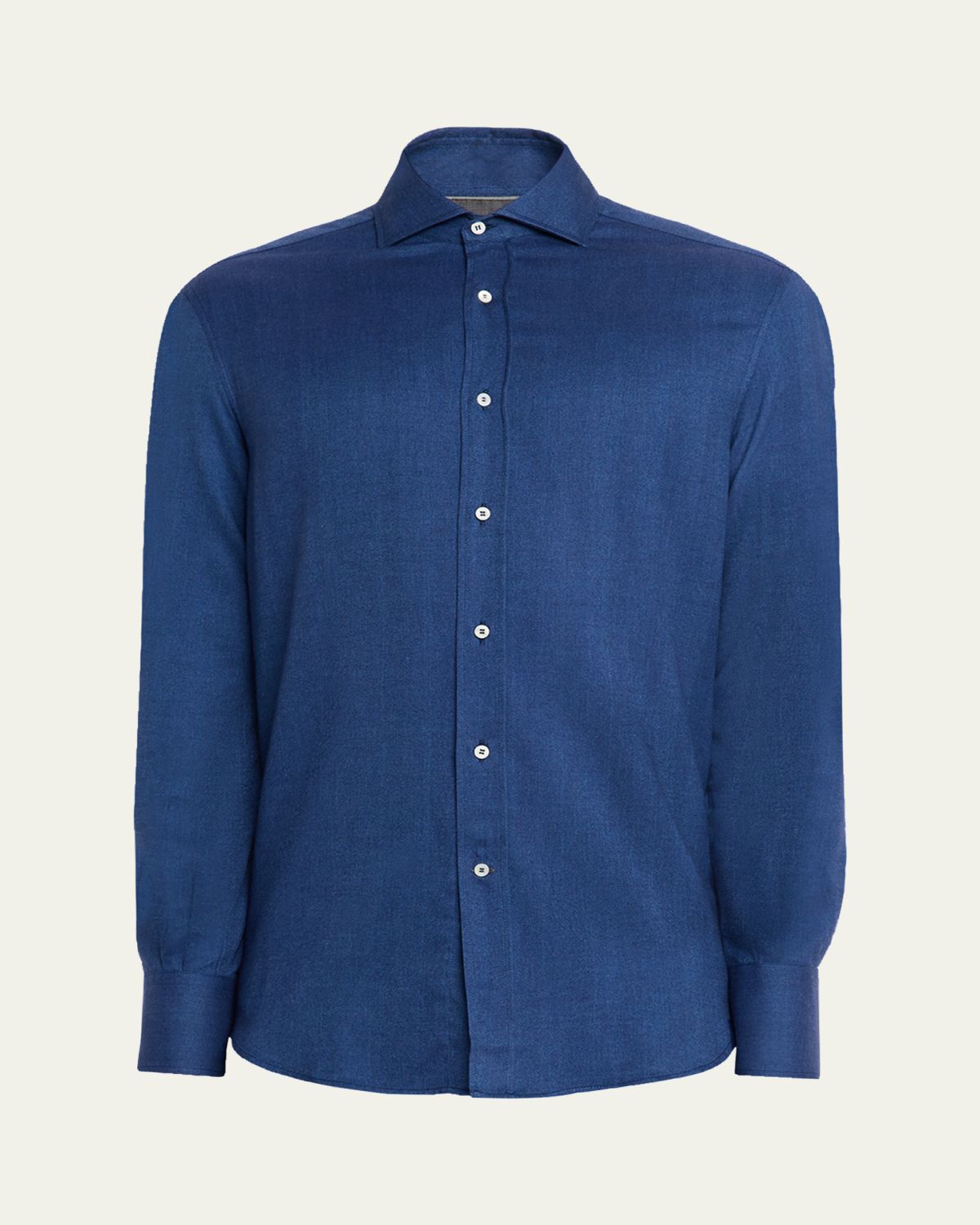 Brunello Cucinelli Men's Chevron Woven Button-Down Shirt