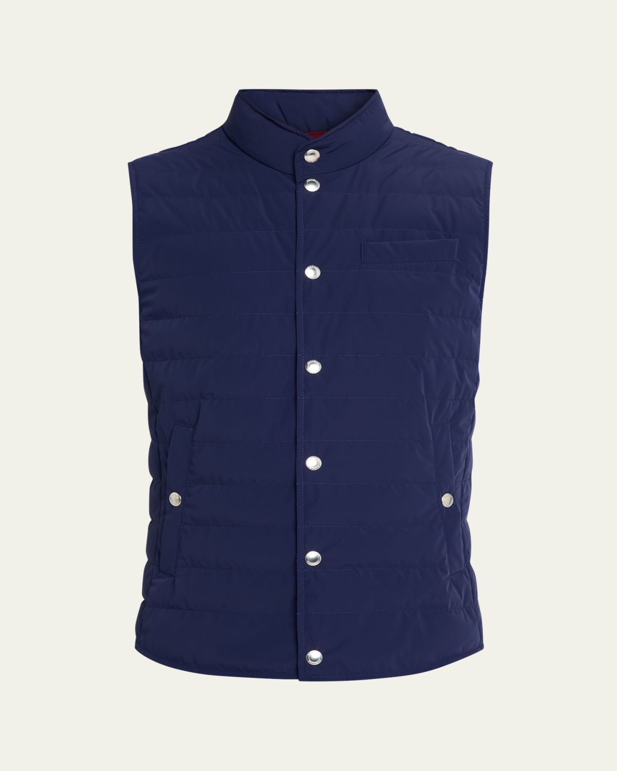 Brunello Cucinelli Men's Quilted Nylon Snap-Front Vest