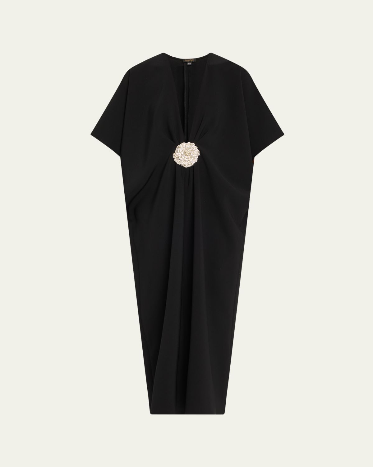 Reem Acra V-Neck Crepe Midi Caftan