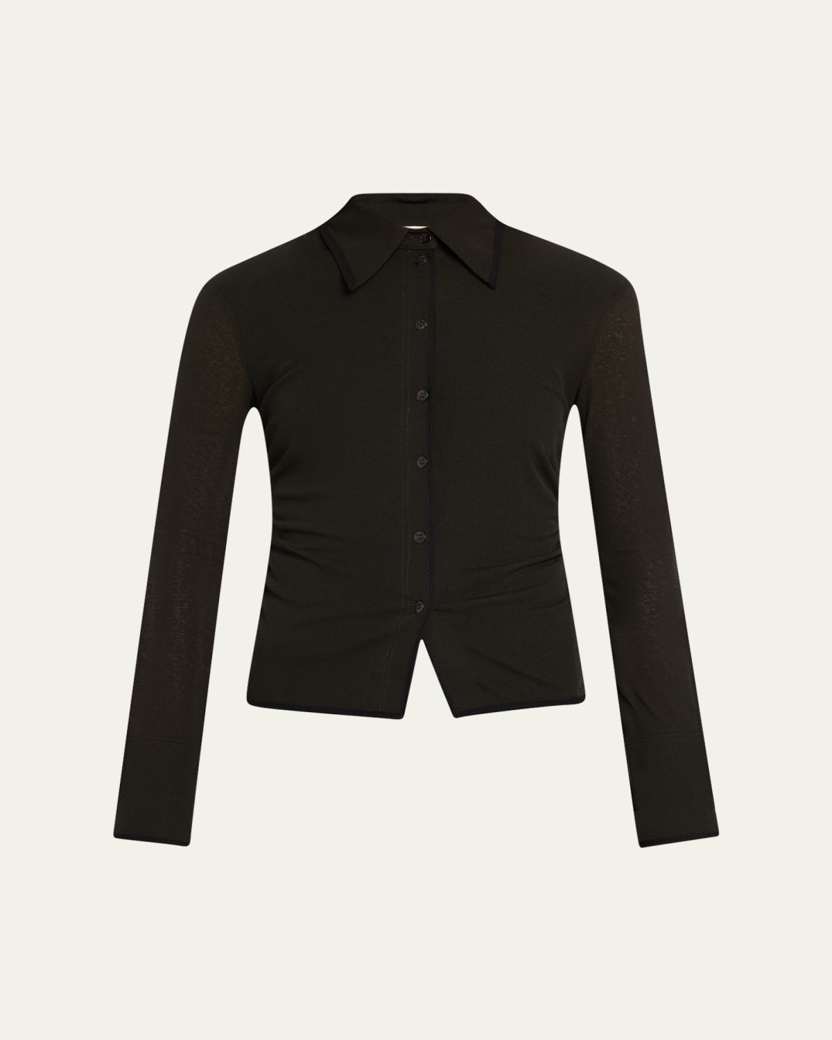 Nanushka Idana Long-Sleeve Button-Front Top