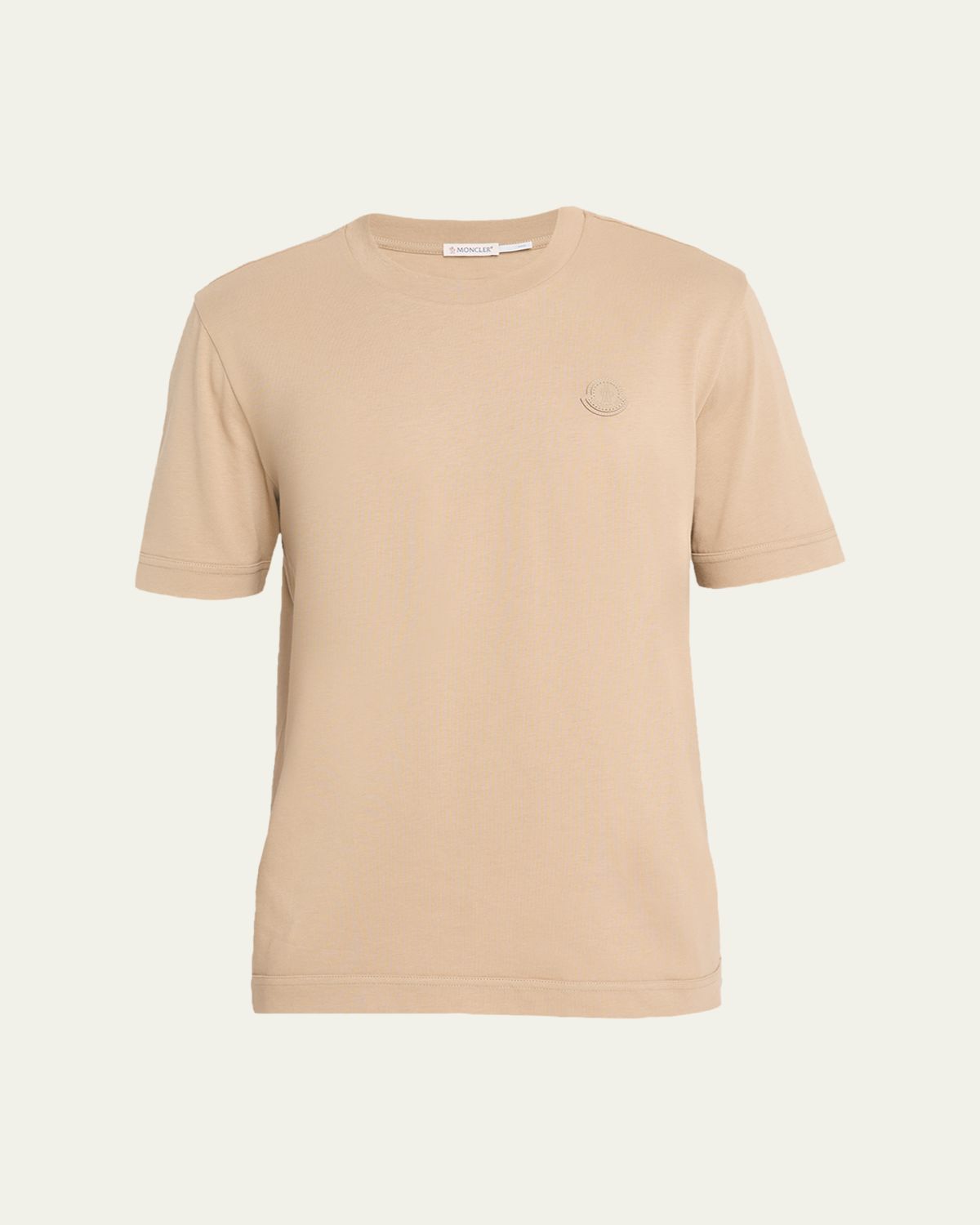 Moncler Men's Leather Logo Crewneck T-Shirt | Thumbnail 6 Moncler Men's Leather Logo Crewneck T-Shirt | Thumbnail 6