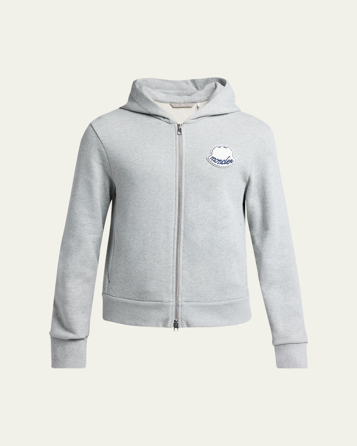 Moncler Men's Chenille-Logo Full-Zip Hoodie | Thumbnail 6 Moncler Men's Chenille-Logo Full-Zip Hoodie | Thumbnail 6