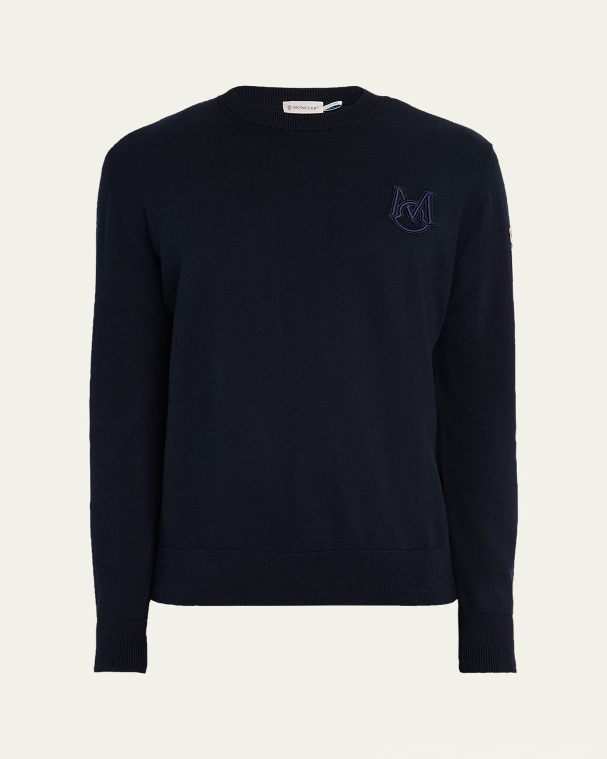 Moncler Men's Monogram Applique Crewneck Sweater | Thumbnail 6 Moncler Men's Monogram Applique Crewneck Sweater | Thumbnail 6