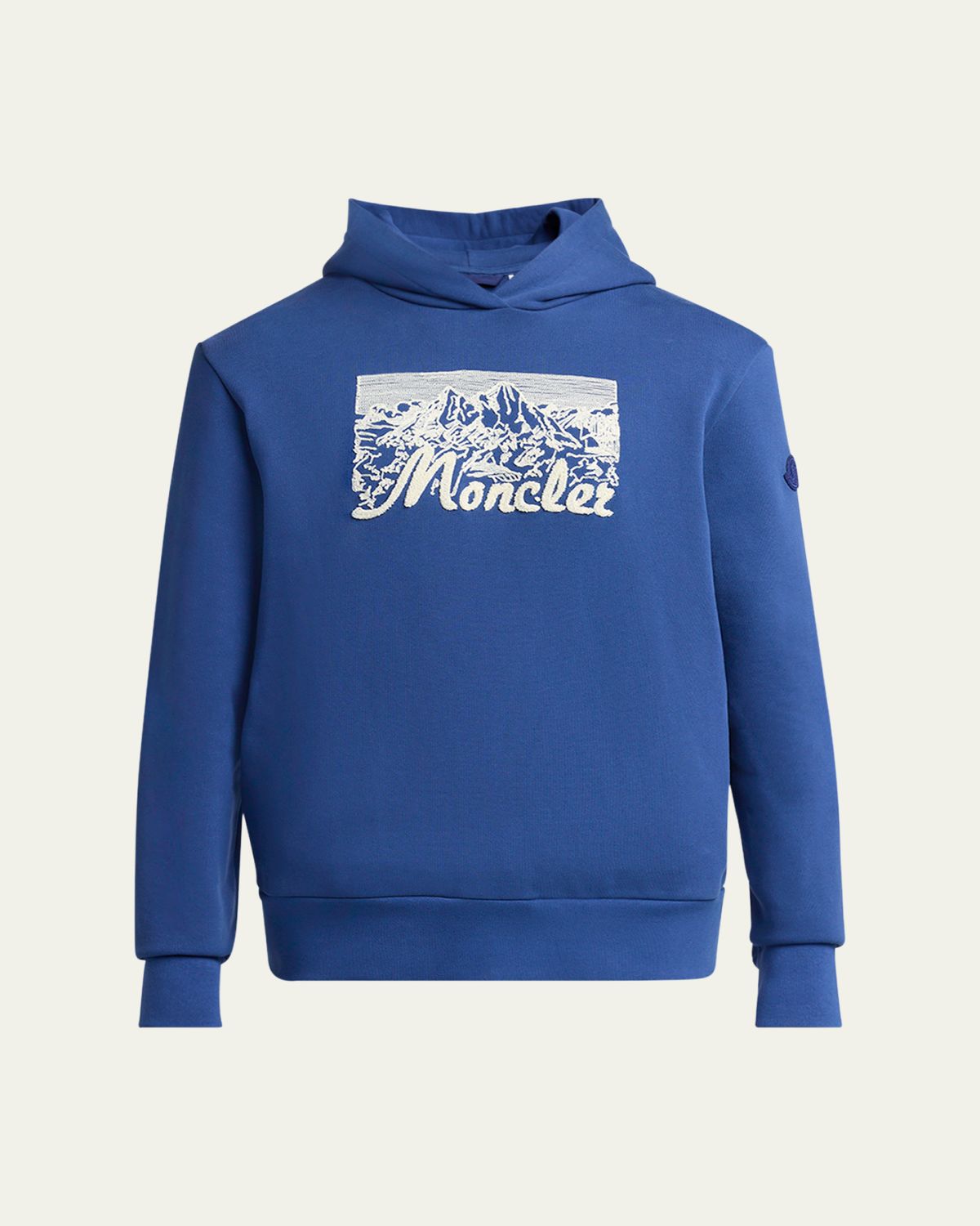 Moncler Men's Chenille Mountain Logo Hoodie