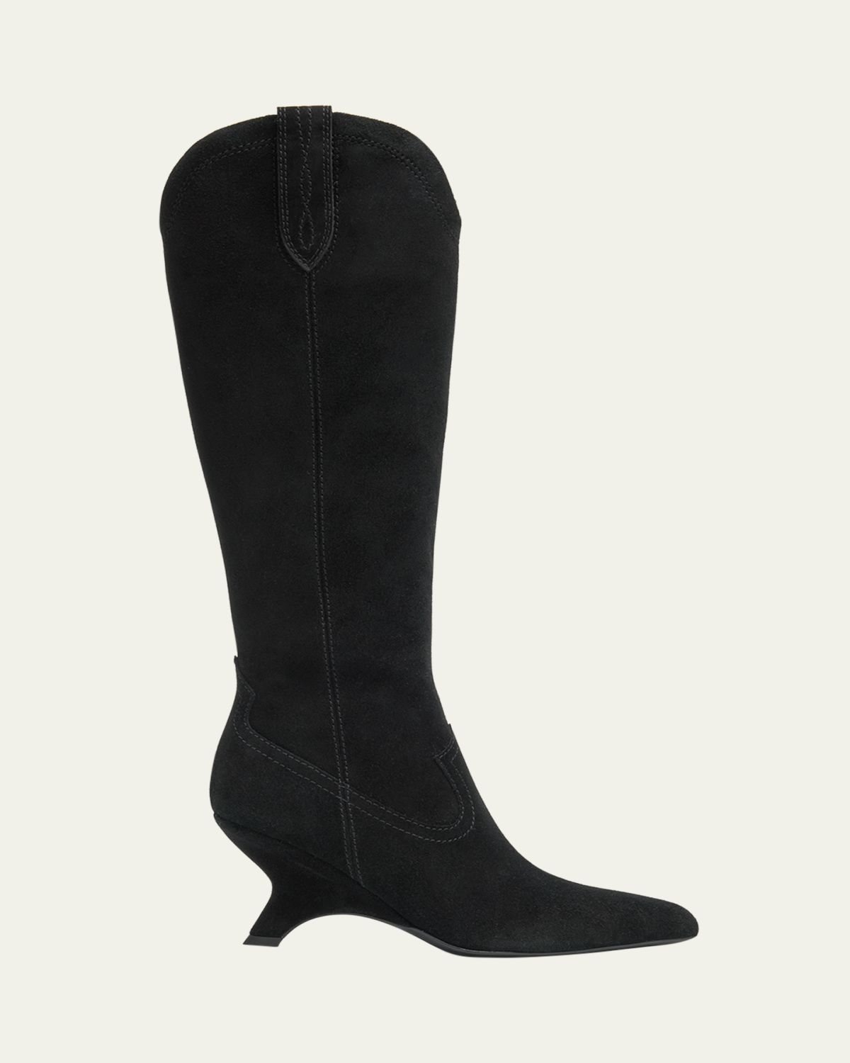 SIMKHAI Shadow Suede Western Knee Boots