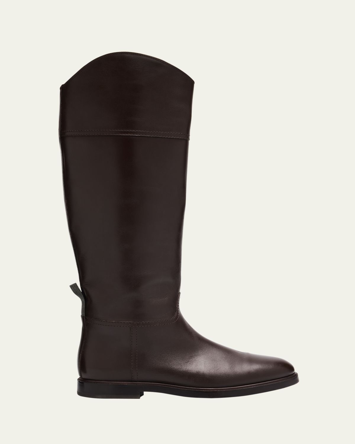 Brunello Cucinelli Mat Leather Equestrian Riding Boots