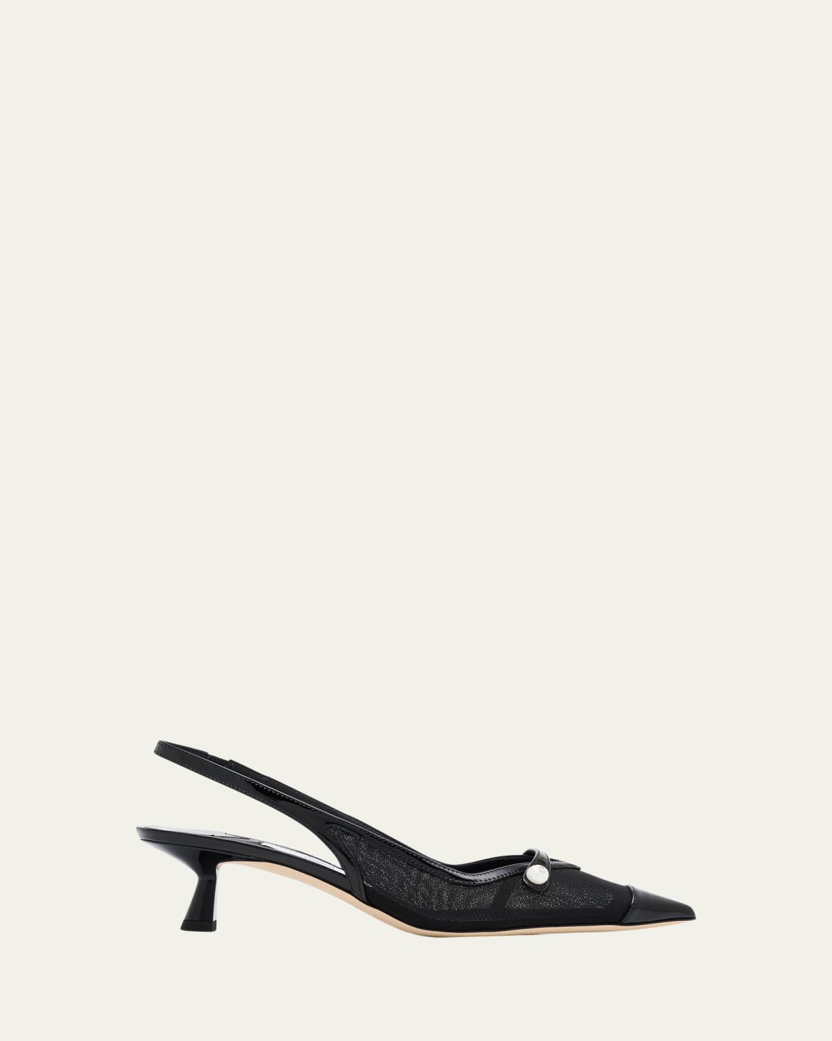Jimmy Choo Amita Mesh Pearly-Strap Slingback Pumps