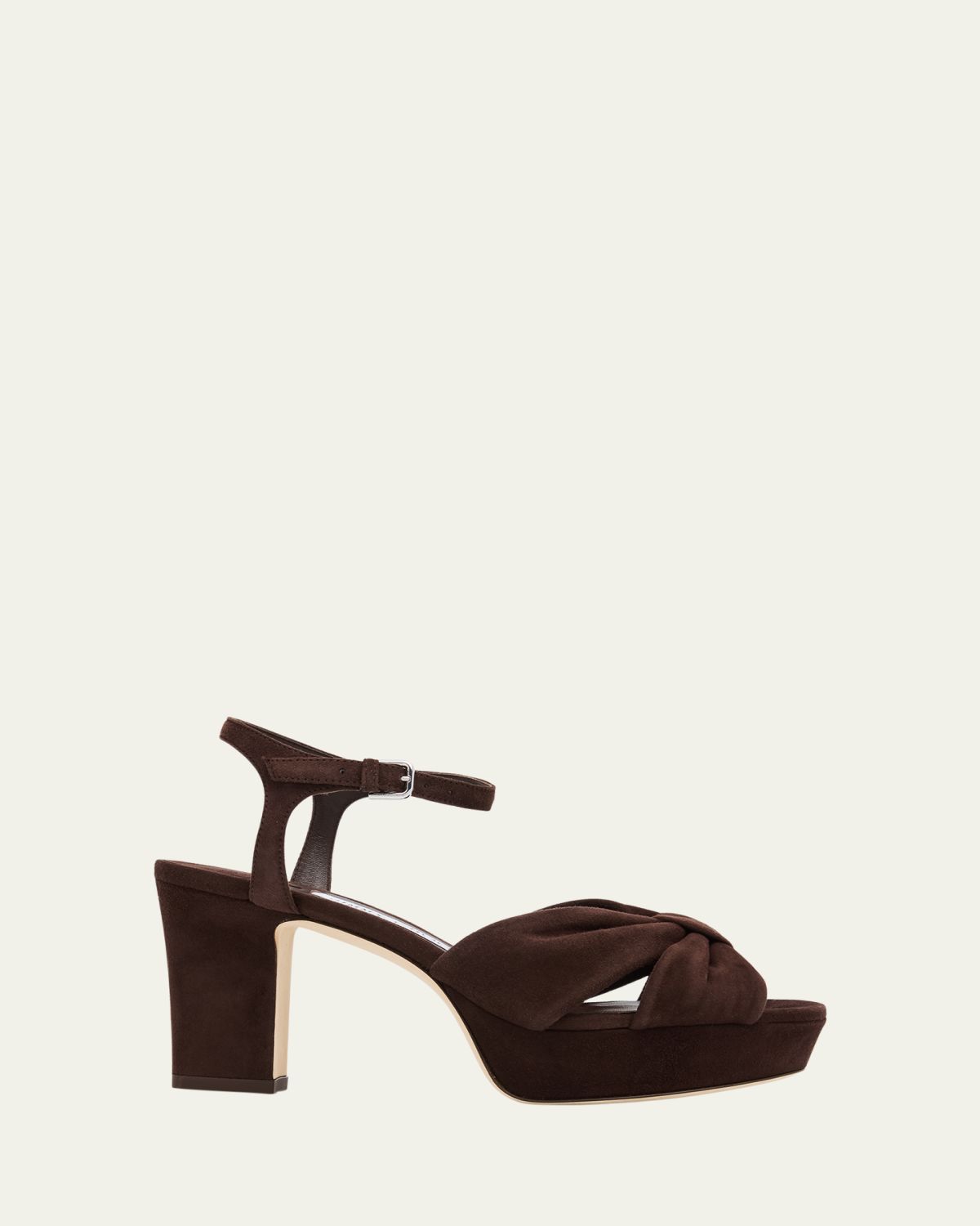 Jimmy Choo Heloise Suede Knot Platform Sandals
