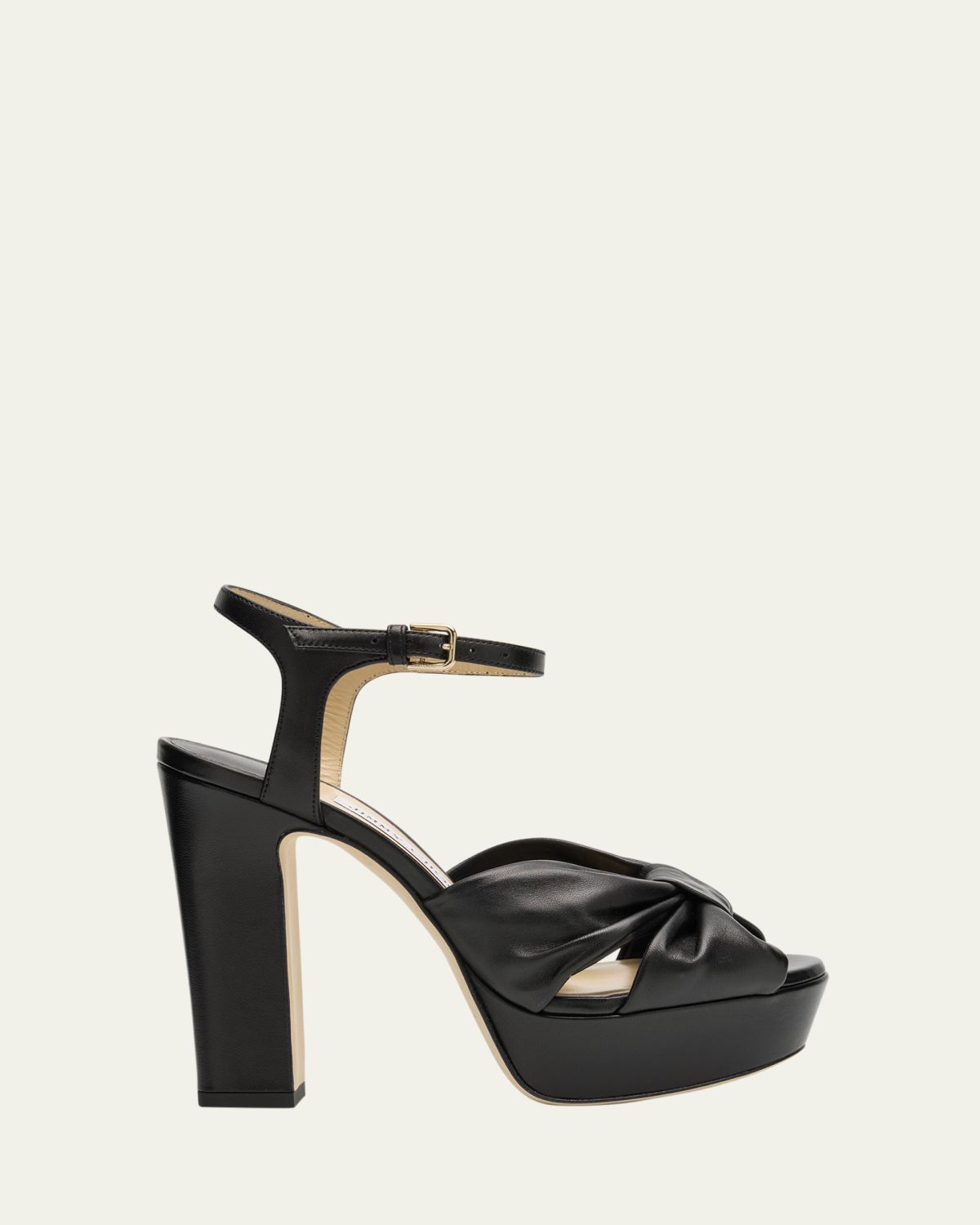 Jimmy Choo Heloise Leather Knot Platform Sandals