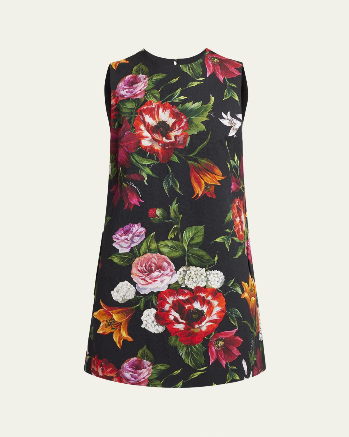 Dolce & Gabbana Floral-Print Sleeveless Mini Shift Dress