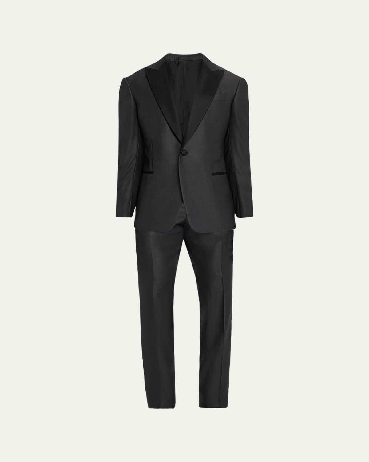 Giorgio Armani Men 's Micro-Dot Silk Peak Lapel Tuxedo
