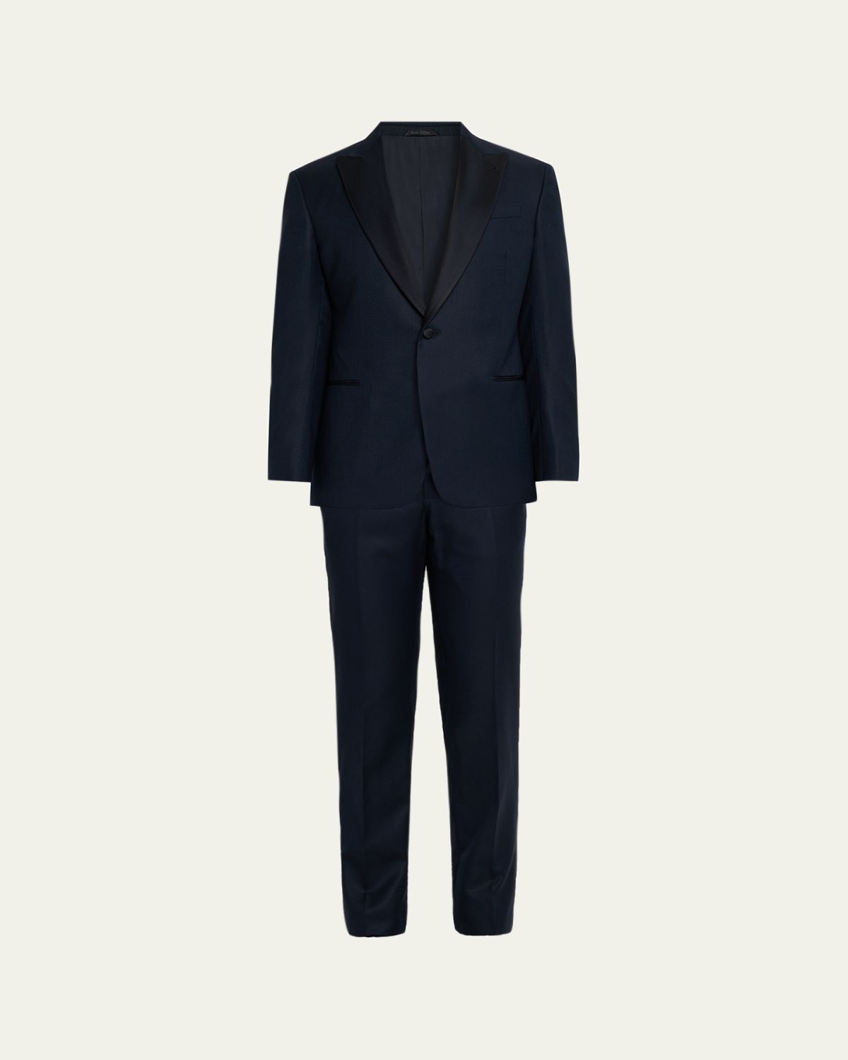 Giorgio Armani Men's Micro Geometric Satin Peak Lapel Tuxedo
