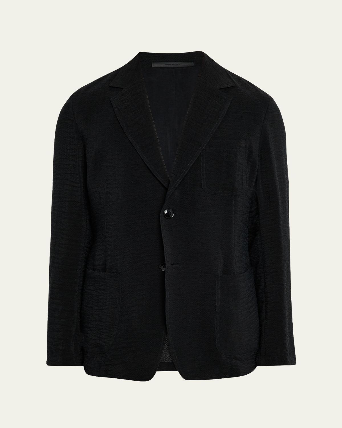 Giorgio Armani Men's Herringbone Cupro-Blend Blazer