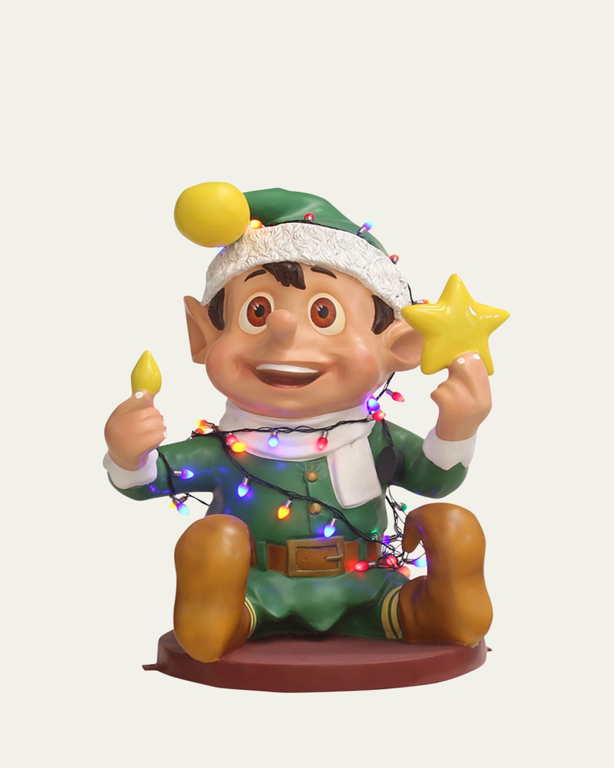 Universal Statues Santa Elf Playing with Lights Figurine - Women's Home