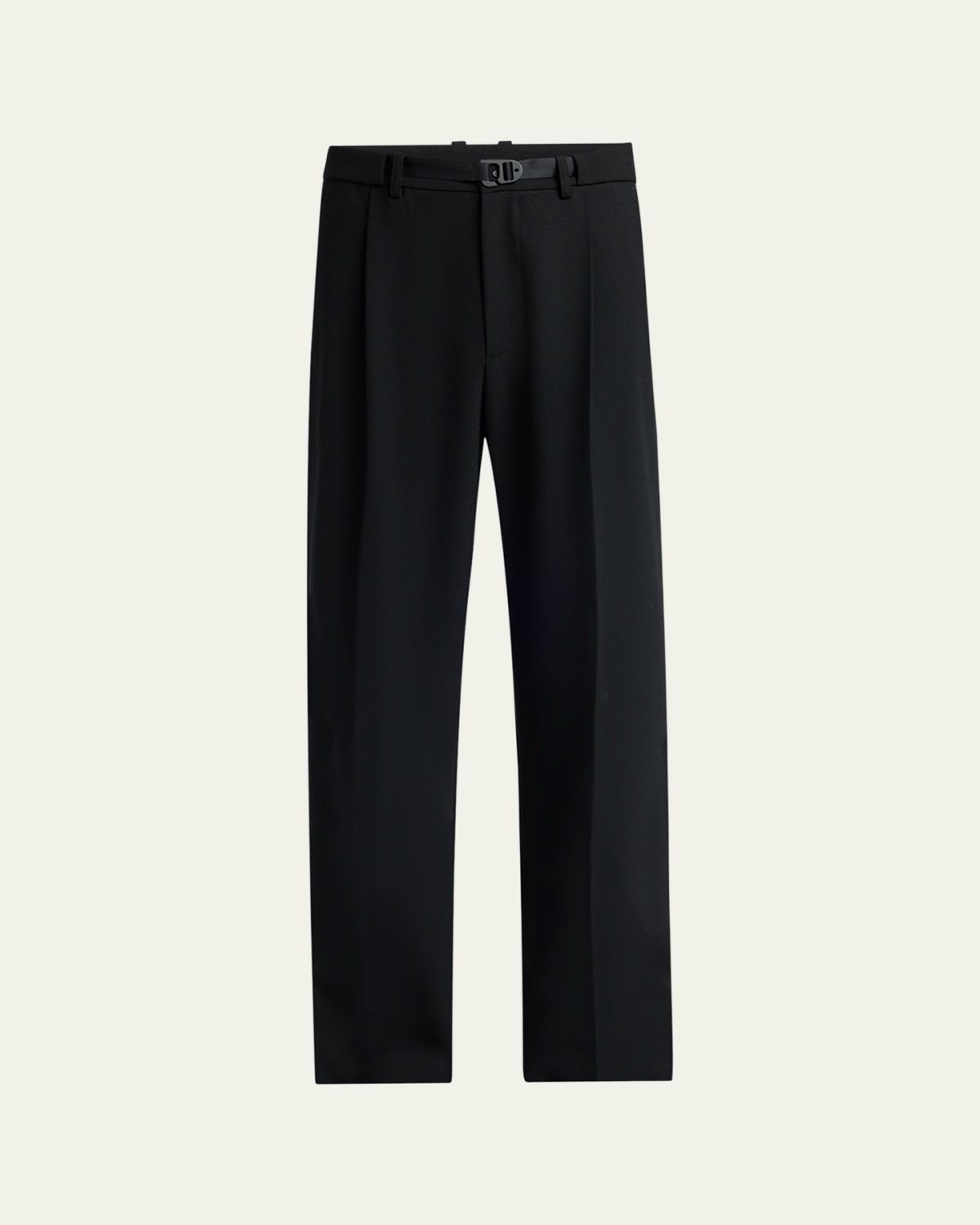 Moncler Men's Matte Black Belted Twill Trousers | Thumbnail 6 Moncler Men's Matte Black Belted Twill Trousers | Thumbnail 6