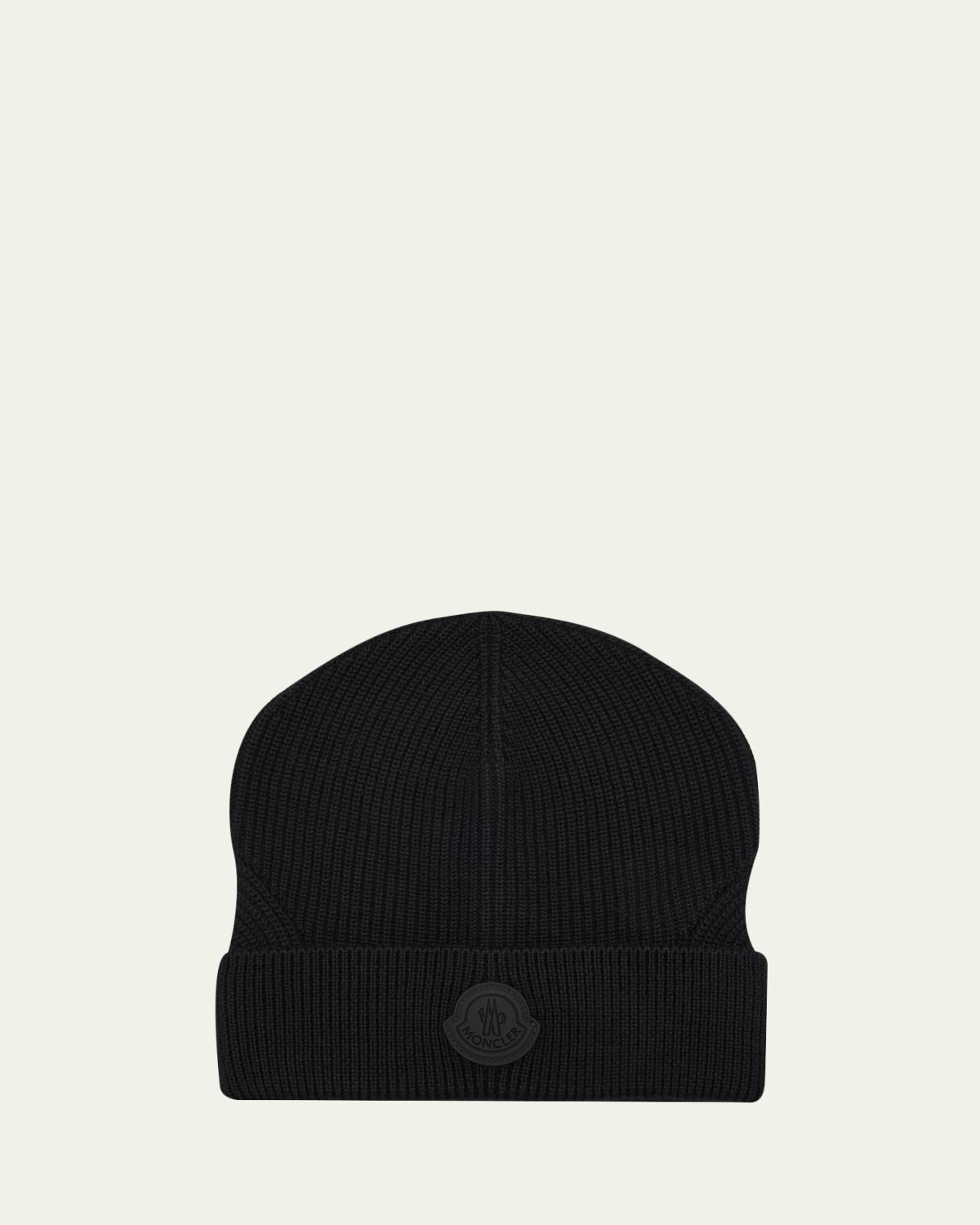 Moncler Men 's Wool Beanie with Tonal Logo