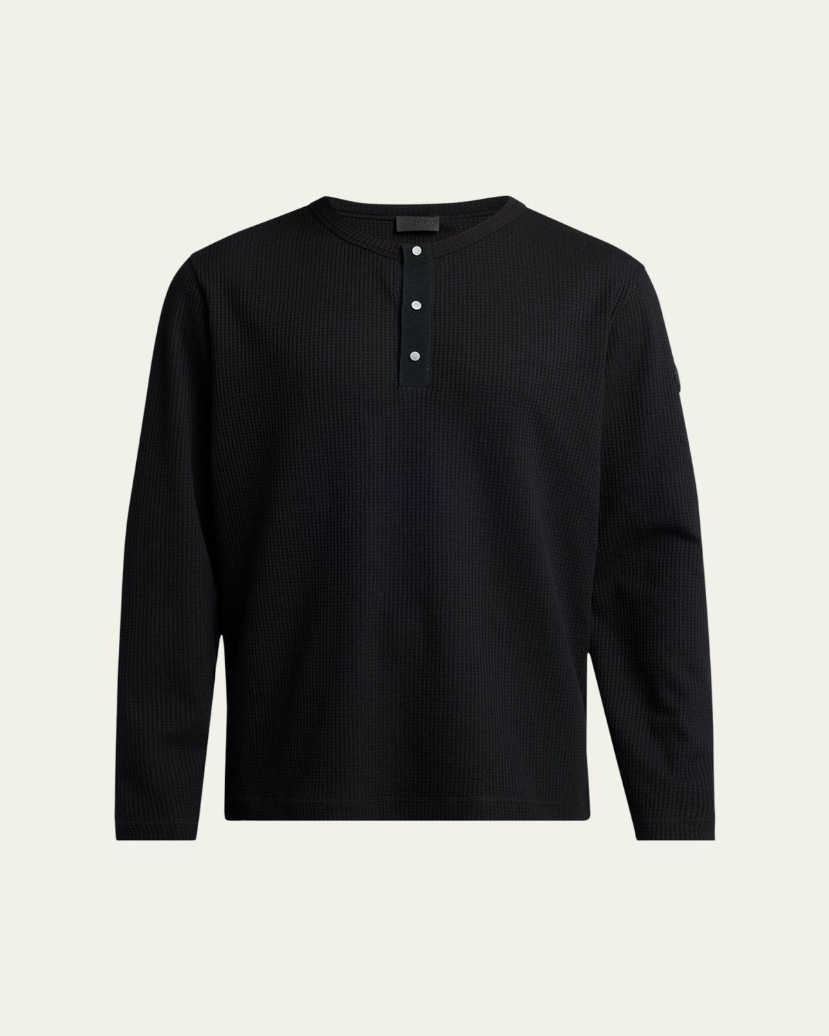 Moncler Men's Waffle Knit Long-Sleeve Henley T-Shirt | Thumbnail 6 Moncler Men's Waffle Knit Long-Sleeve Henley T-Shirt | Thumbnail 6