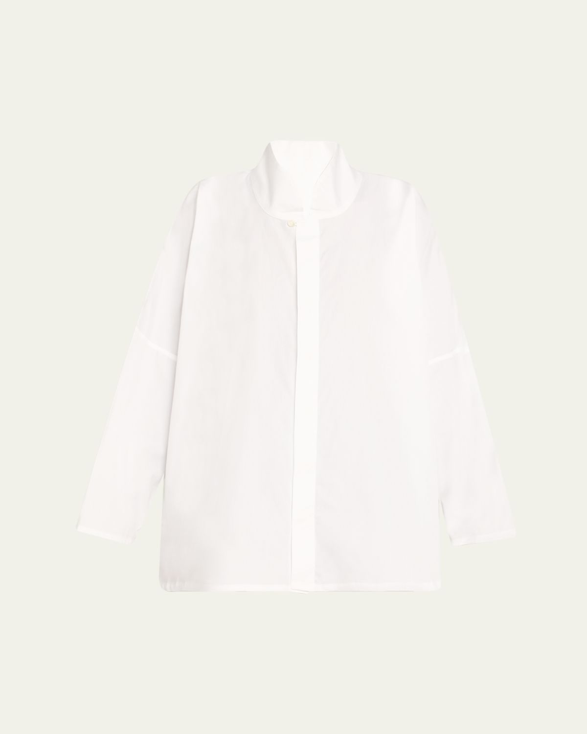 Eskandar Chinese Imperial Shirt with Chinese Collar (Long Length)