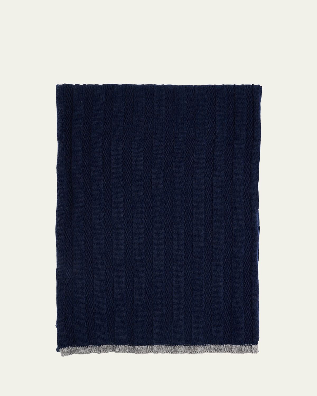 Brunello Cucinelli Men's Cashmere Ribbed Scarf | Thumbnail 5