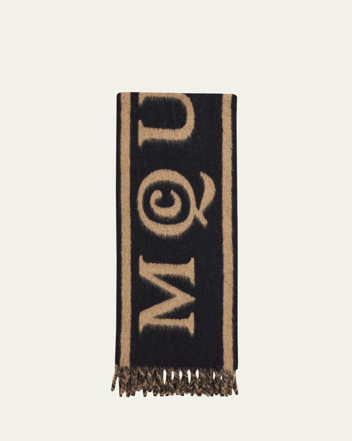 McQueen Wool-Blend Logo Jacquard Scarf