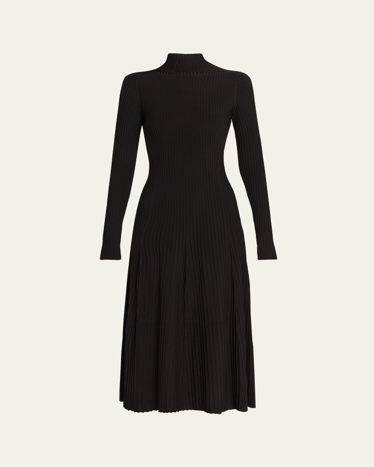 Adam Lippes Tabitha Turtleneck Rib Long-Sleeve Maxi Dress