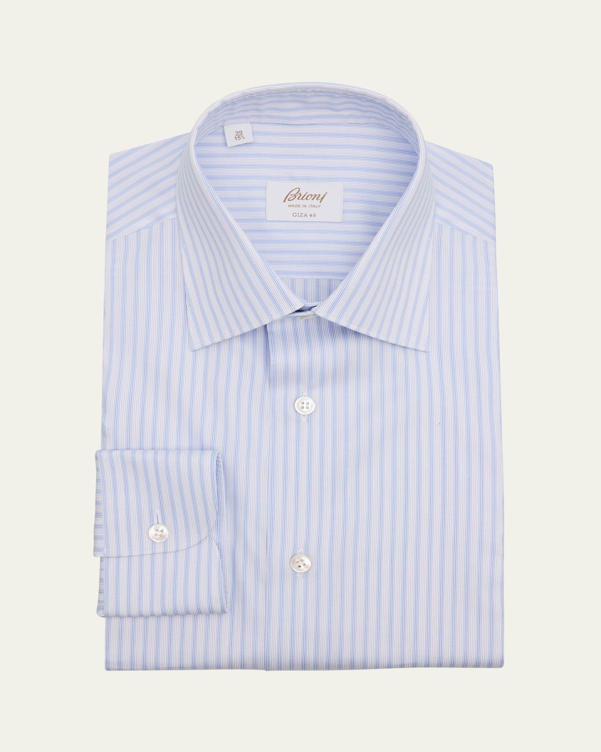 Brioni Men's Giza 45 Cotton Multi-Stripe Dress Shirt