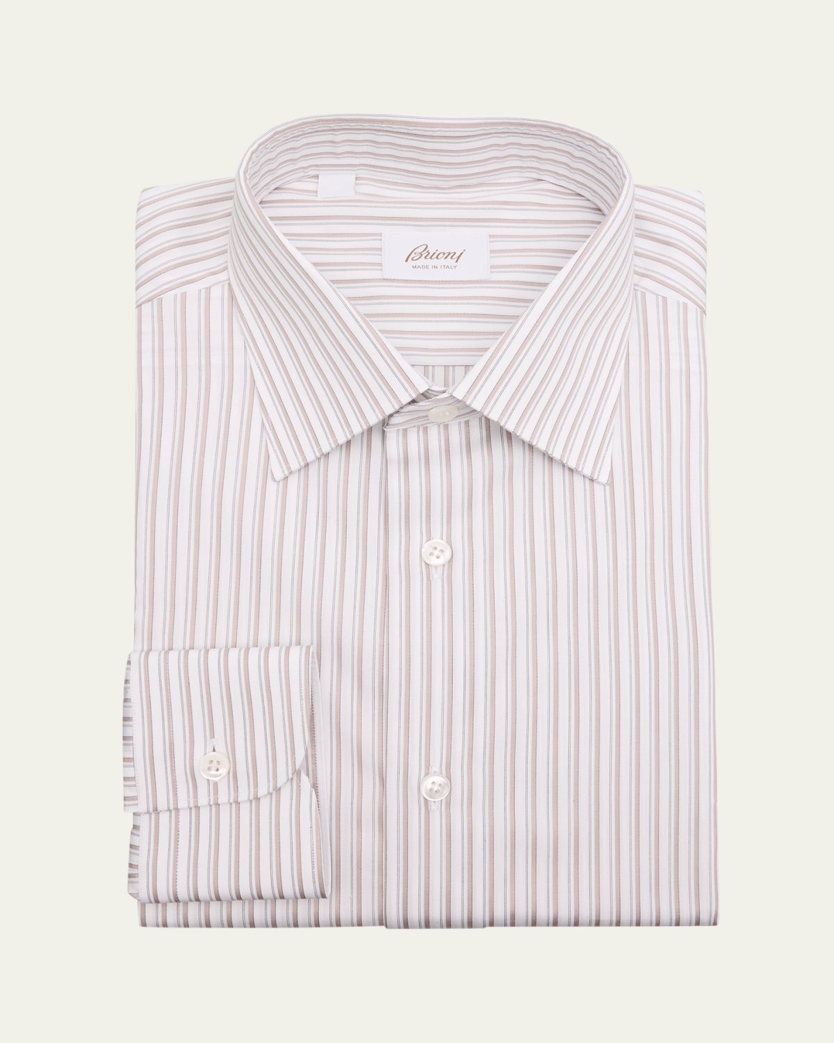 Brioni Men's Cotton Multi-Stripe Dress Shirt