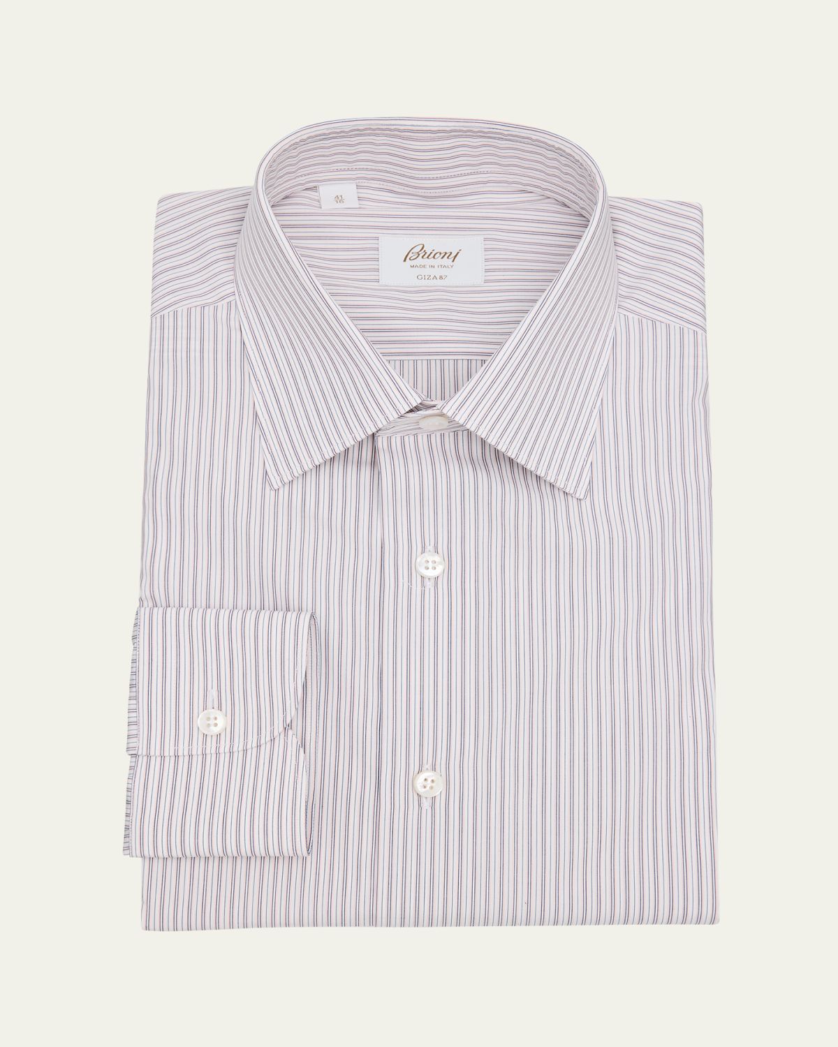 Brioni Men's Giza 87 Cotton Multi-Stripe Dress Shirt | Thumbnail 3 Brioni Men's Giza 87 Cotton Multi-Stripe Dress Shirt | Thumbnail 3