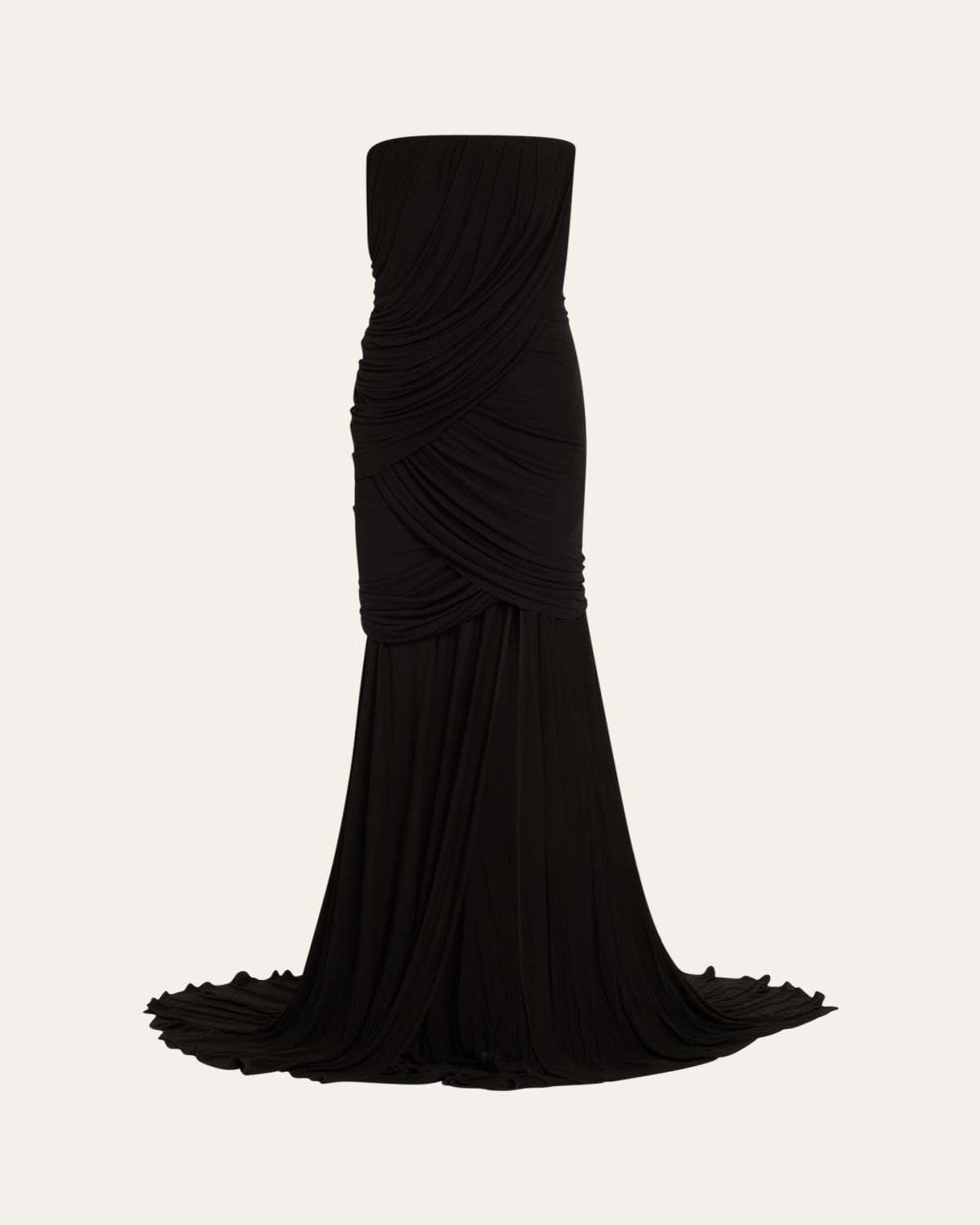 Atelier Prabal Gurung Rooney Draped Jersey Strapless Mermaid Gown