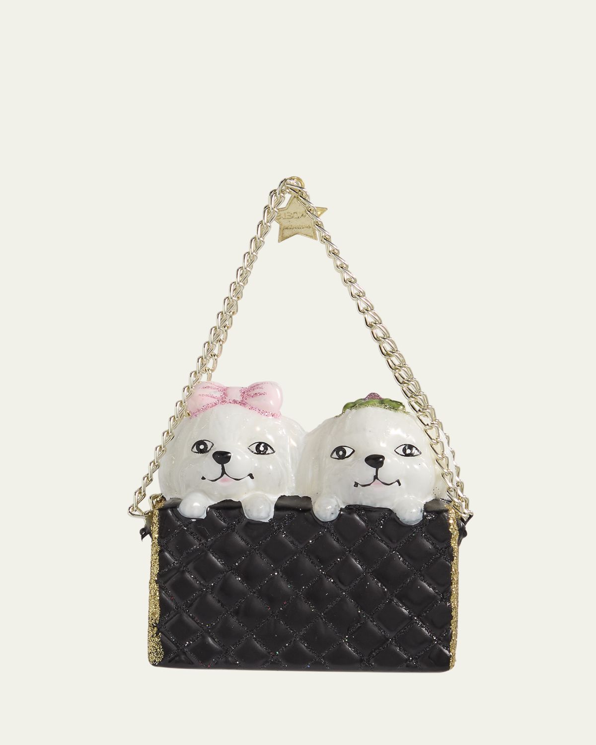 Vondels Fashion Bag with Dogs Christmas Ornament