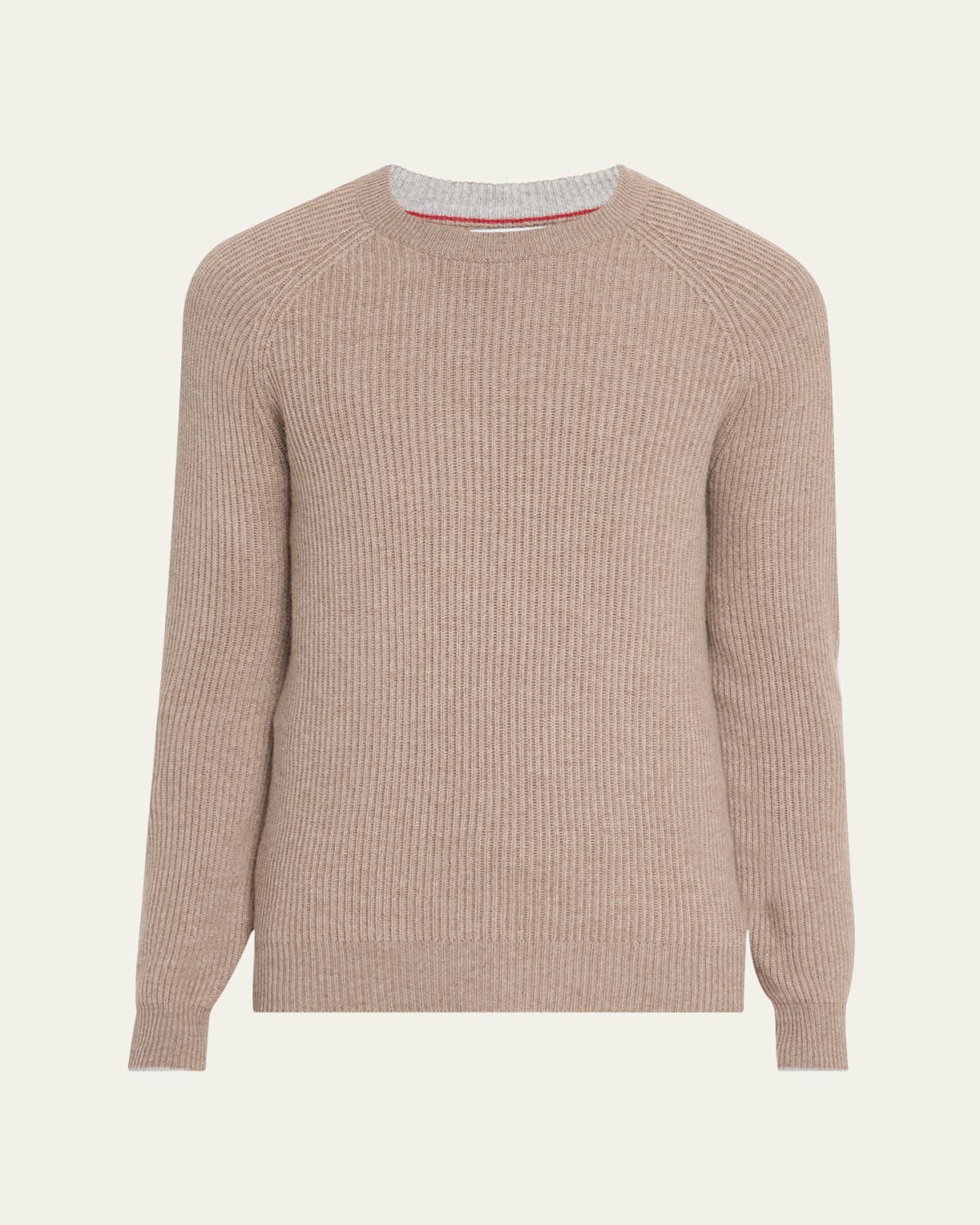 Brunello Cucinelli Men's Cashmere English Rib Crewneck Sweater