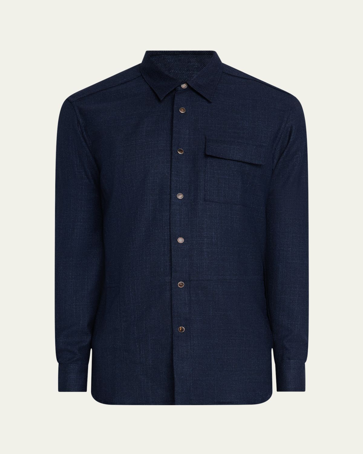 Kiton Men's Cashmere Blend Snap-Front Overshirt