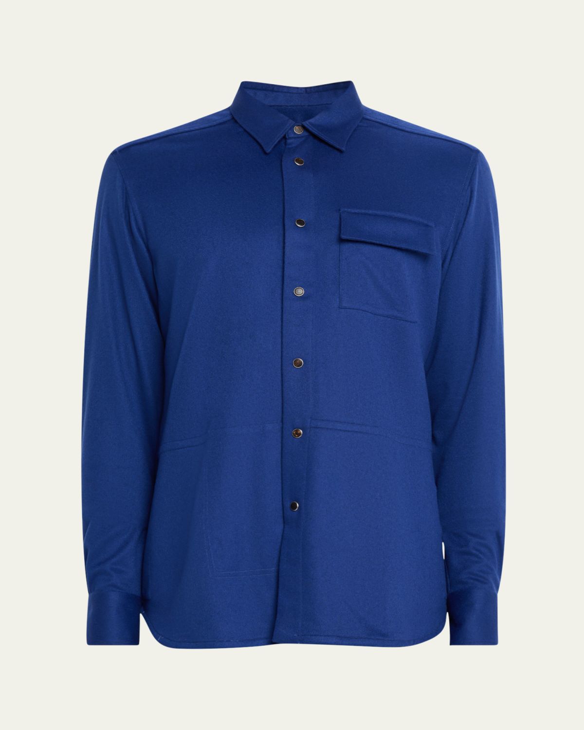 Kiton Men's Cashmere Side-Pocket Overshirt
