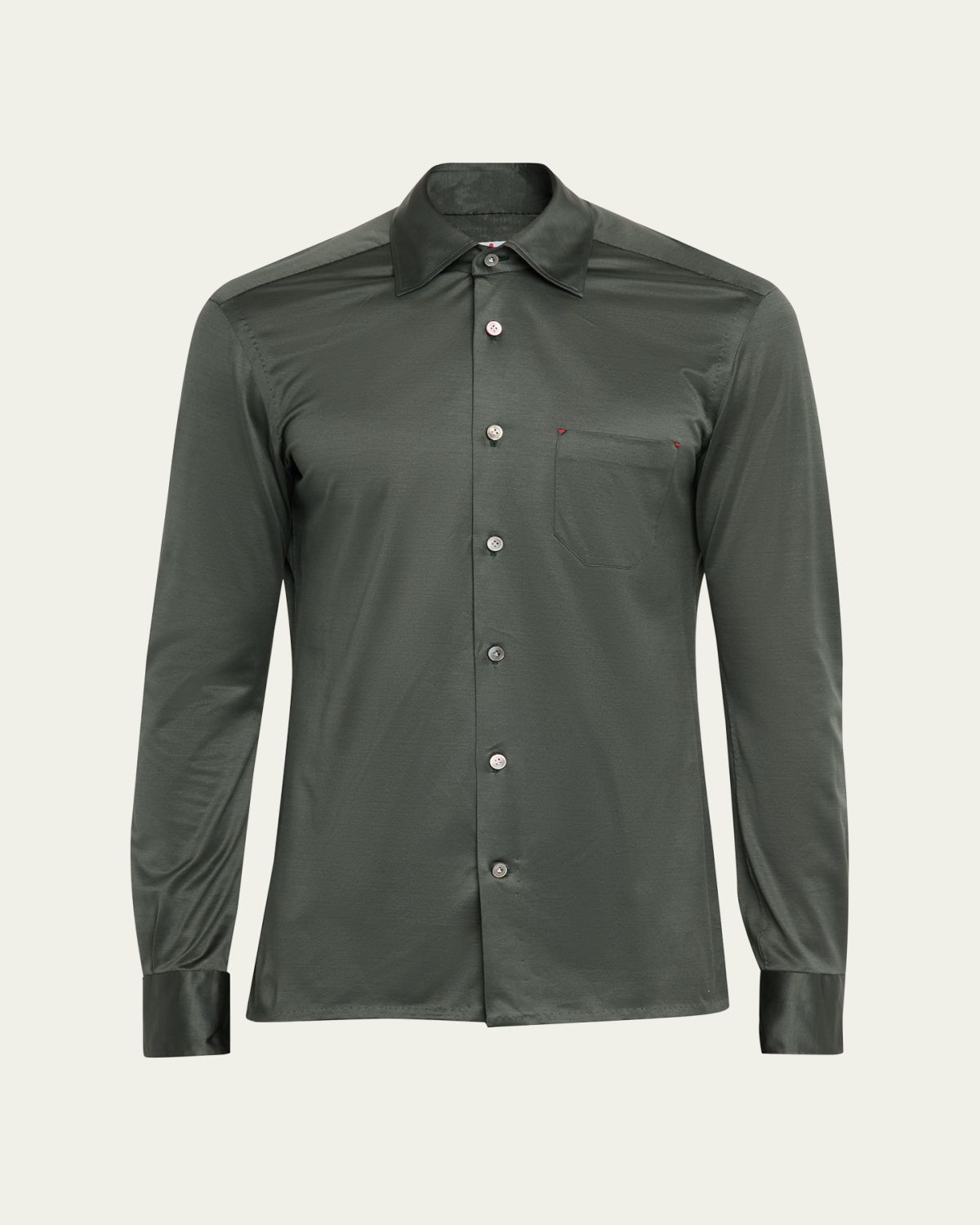 Kiton Men's Nerano Jersey Pocket Button-Down Shirt